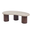 LAMBERT Coffee Table 130x70cm MDF Natural Stone/Walnut