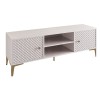 LANA TV Board 140x40x50cm Ecru, front Quilted Pu