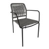 LUIGI Armchair Metal Anthracite/Rope Wicker Grey