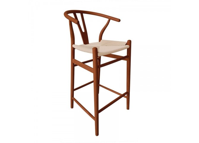 LIMA Barstool Beech Walnut, Seat Paper Rope Natural