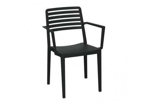NOLA Stackable Armchair PP-UV Black