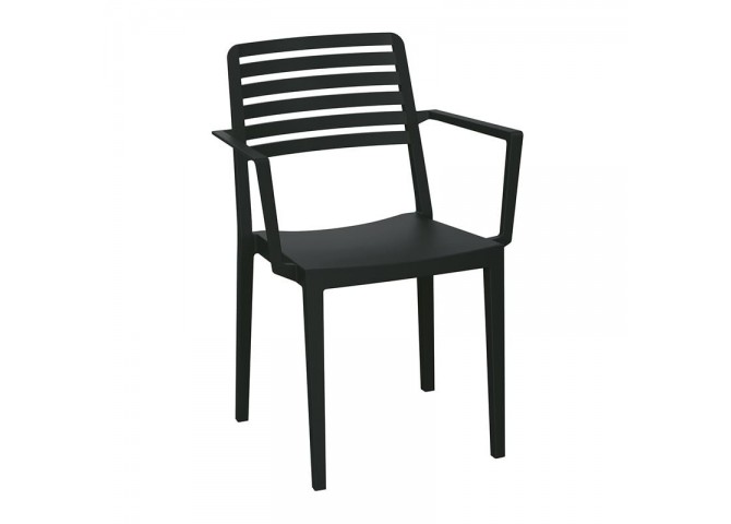 NOLA Stackable Armchair PP-UV Black