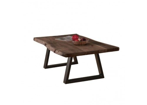 LIZARD Slim Coffee Table 115x65 Acacia Walnut Finish (Black Paint)