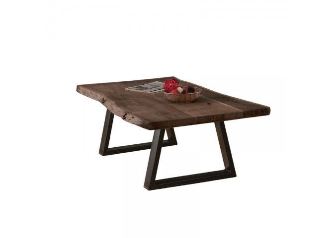 LIZARD Slim Coffee Table 115x65 Acacia Walnut Finish (Black Paint)