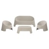 COLT Set (Table 100x58+Sofa 2-Seater+2 Chairs) PP-UV Grey, Stackable