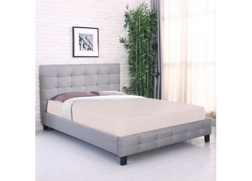 FIDEL Bed (for Mattress 90x190cm) Grey Fabric