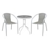 BALENO-W Set (Table D60cm+2 Armchairs) Metal White/Beige Wicker