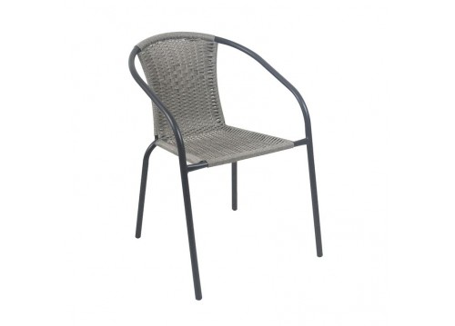 BALENO-W Armchair Metal Black/Mixed Grey Wicker