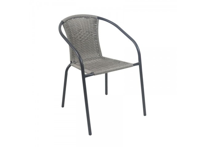BALENO-W Armchair Metal Black/Mixed Grey Wicker