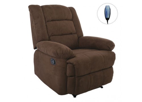 JULIA Massage Armchair Relax Brown Fabric