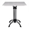 Table Sintered Stone 70x70cm White, 4-Leged
