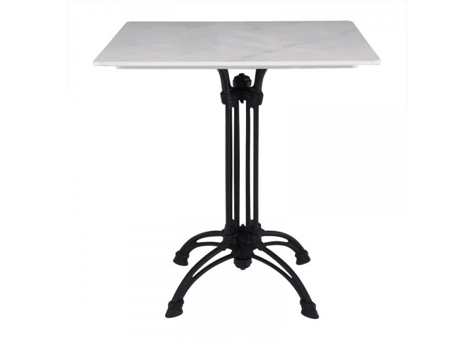 Table Sintered Stone 70x70cm White, 4-Leged