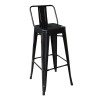 RELIX Bar Stool SH.66cm w/Back Metal Black