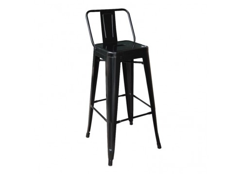 RELIX Bar Stool SH.66cm w/Back Metal Black