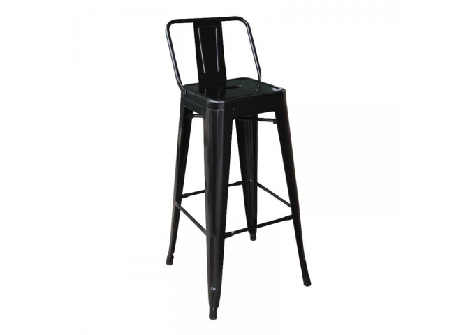 RELIX Bar Stool SH.66cm w/Back Metal Black
