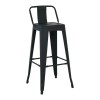 RELIX Bar Stool SH.66cm w/Back Metal Black Matte