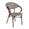 COSTA Armchair Alu Walnut/Textilene Beige