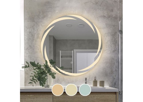 LED-1 Wall Mirror D80cm, Illuminated