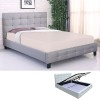 FIDEL Gas Lift Bed (for Mattress 140x190cm) Grey Fabric