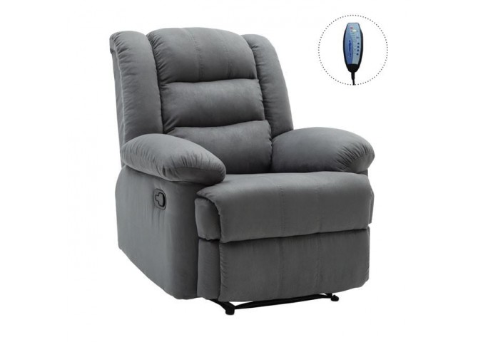 JULIA Massage Armchair Relax Grey Fabric
