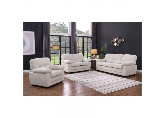 VEGAS Sofa Set (1+2+3) Beige Corduroy Fabric
