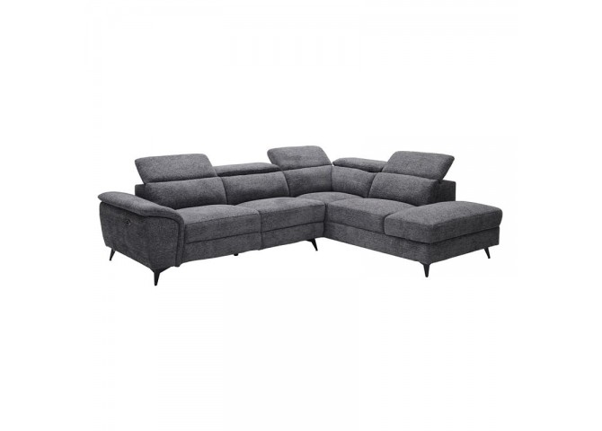 ROMEO Right Facing Corner-Relax Sofa, Grey Fabric