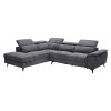 ROMEO Left Facing Corner-Relax Sofa, Grey Fabric