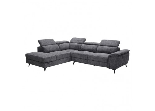 ROMEO Left Facing Corner-Relax Sofa, Grey Fabric