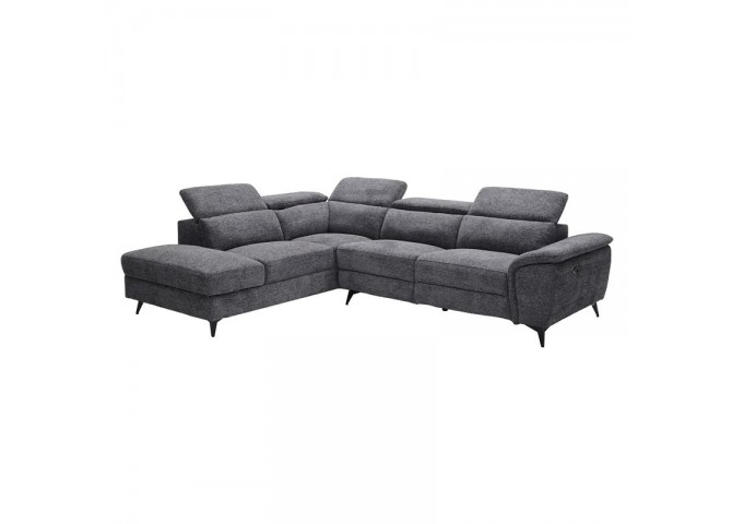 ROMEO Left Facing Corner-Relax Sofa, Grey Fabric