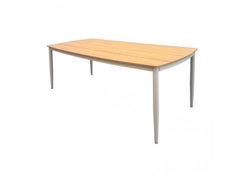 DENVER Table 220x97cm Alu Beige/Polywood Natural