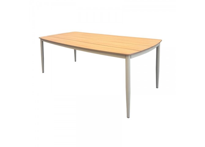 DENVER Table 220x97cm Alu Beige/Polywood Natural