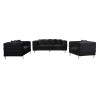 MORRIS Lounge Set (3-S+2-S+1-S) BlackTeddy Fabric
