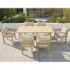 FLORIDA Dining Set (Table 180x90cm+6 Armchairs) Acacia, Cushions Beige