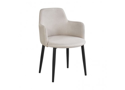 SOUL Armchair Black Color Metal/Beige Fabric