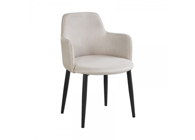 SOUL Armchair Black Color Metal/Beige Fabric