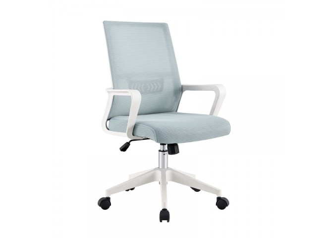BF2965 Office Armchair White/Mesh Grey-Blue