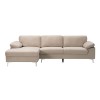 ALEX Corner Sofa Fabric Beige Velure (Right Sitting Chaise)