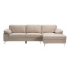 ALEX Corner Sofa Fabric Beige Velure (Left Sitting Chaise)