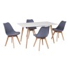 MARTIN Set (Table 140x80cm+4 Chairs) White MDF/Grey PP