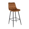 MYRIAM Bar Stool Metal Black/Fabric Velure Beige
