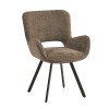 VETA Revolving Armchair Black Metal/Brown Fabric