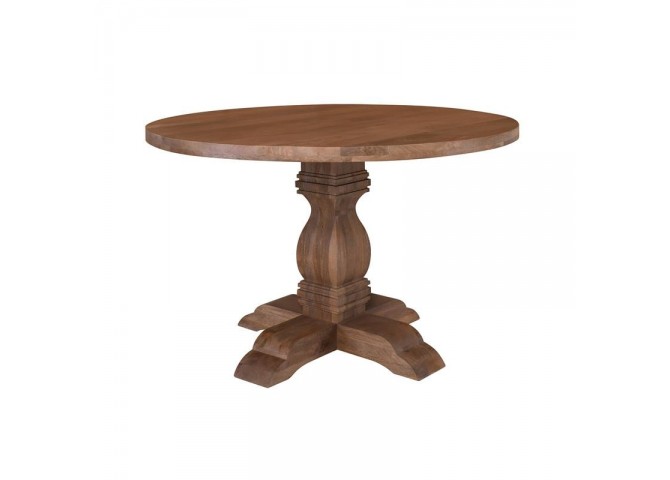 ATLAS Round Dining Table D.120cm, Mango Smoke Walnut