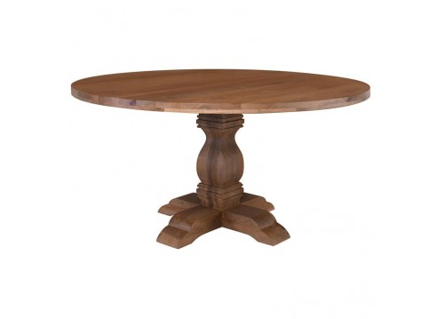 ATLAS Round Dining Table D.150cm, Mango Smoke Walnut