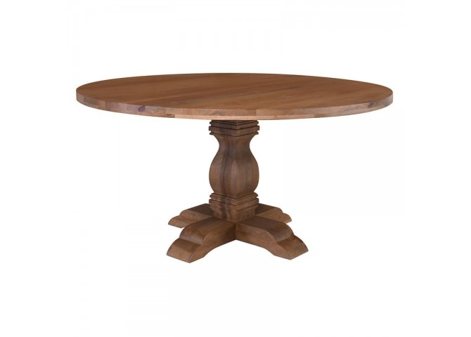 ATLAS Round Dining Table D.150cm, Mango Smoke Walnut