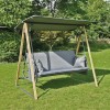 SURF Swing 3-Sater (Bed) Metal Natural-Dark Grey, Fabric Grey