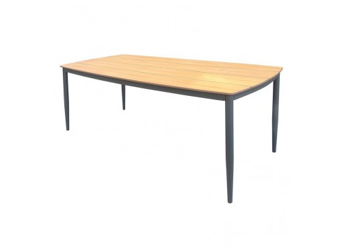 DENVER Table 220x97cm Alu Dark Grey/Polywood Natural