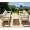 FLORIDA Living Set (4 pcs) Acacia, Cushions Beige