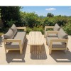 FLORIDA Living Set (4 pcs) Acacia, Cushions Cappuccino