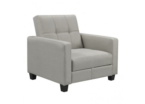 KELSO Armchair Bed w/Storage, Fabric Light Grey