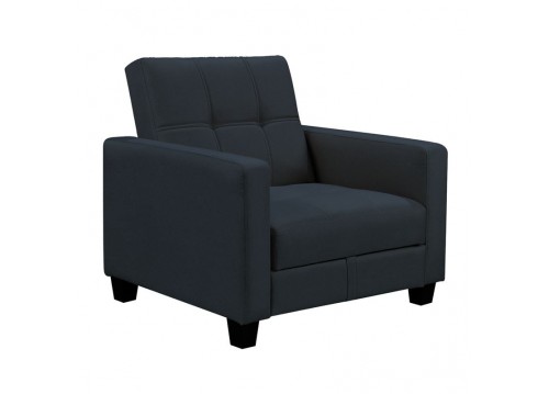 KELSO Armchair Bed w/Storage, Fabric Black